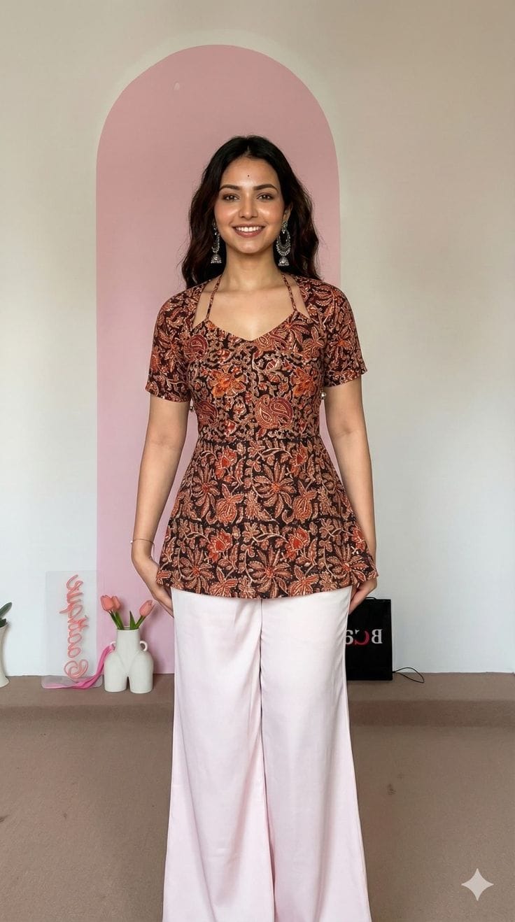 Indo-Western Printed Peplum Set